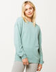 FULL TILT Essentials Washed Boyfriend Green Womens Sweatshirt image number 3