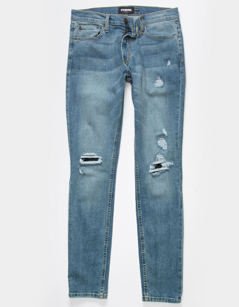 RSQ Mens Super Skinny Light Repair Jeans image number 1