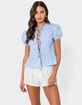 EDIKTED Puffed Sleeve Tie Front Top image number 1