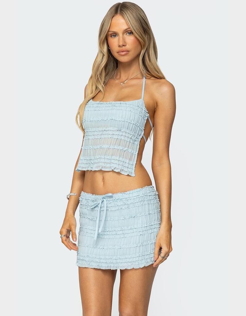 EDIKTED Mari Backless Ruffle Chiffon Top image number 3