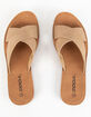 SODA Crisscross Womens Tan Slide Sandals image number 2