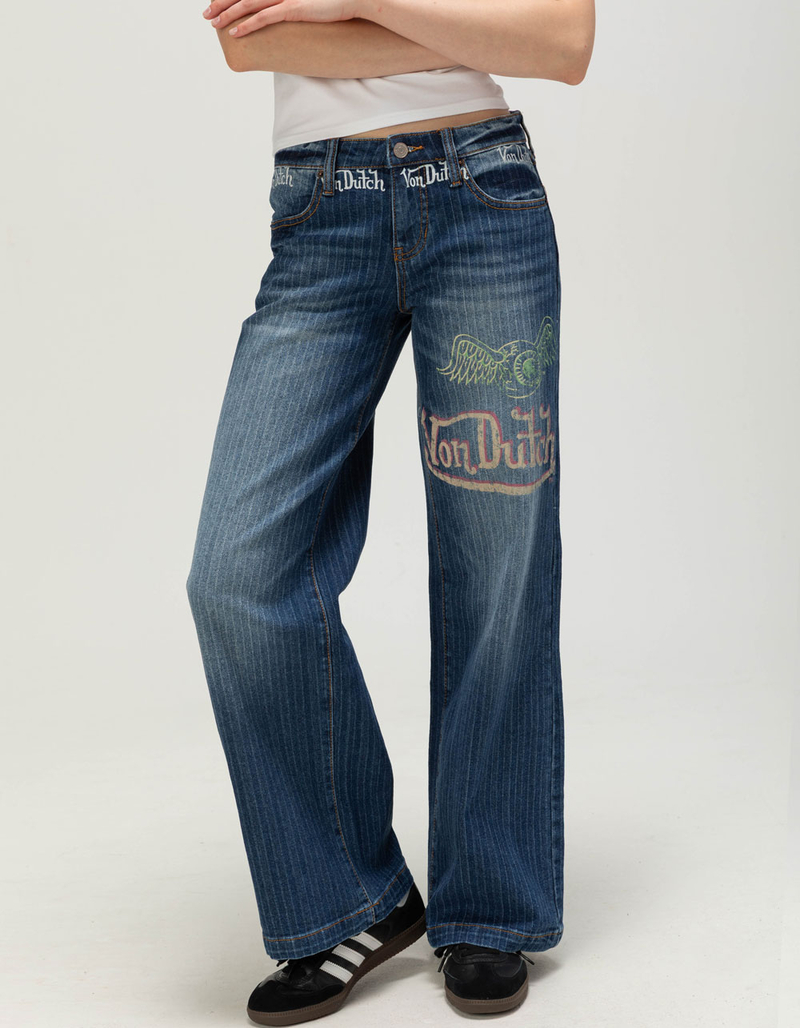 VON DUTCH Mid Rise Womens Wide Leg Slouchy Jeans image number 3