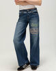 VON DUTCH Mid Rise Womens Wide Leg Slouchy Jeans image number 4