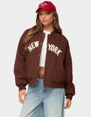 EDIKTED Big Apple Oversized Bomber Jacket Primary Image