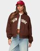 EDIKTED Big Apple Oversized Bomber Jacket image number 1