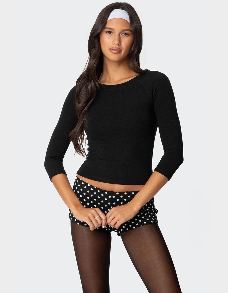 EDIKTED Mary Quarter Sleeve Wide Neck Top image number 0