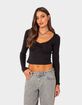 EDIKTED Nat Ruched V-Neck Top image number 1