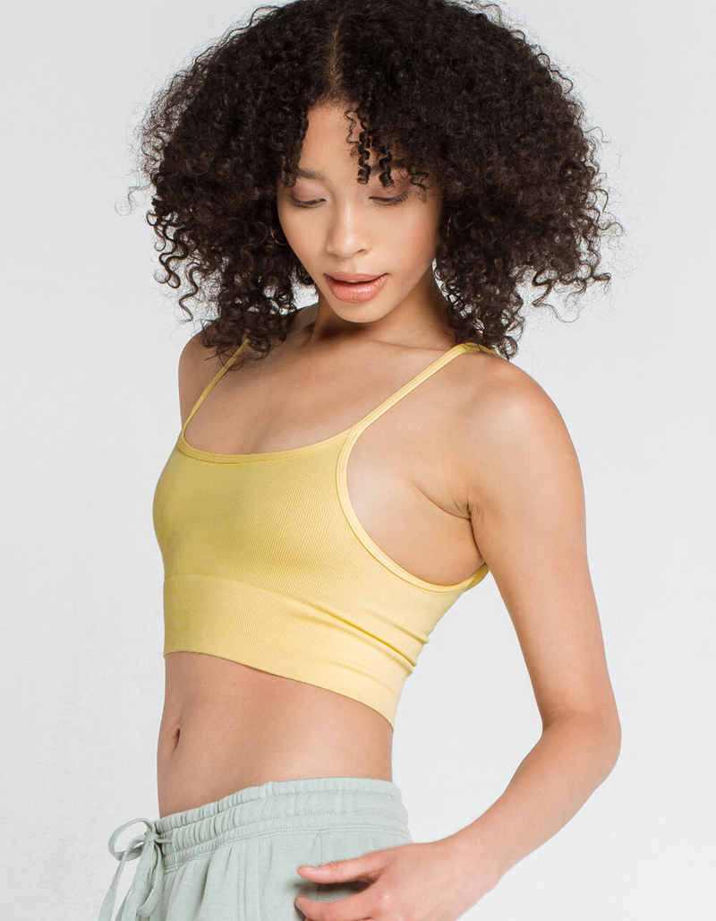 FULL TILT Basic Seamless Yellow Bralette image number 1