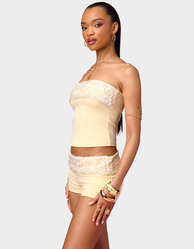 EDIKTED Chic Barbie&trade; Sequin Tube Top image number 1