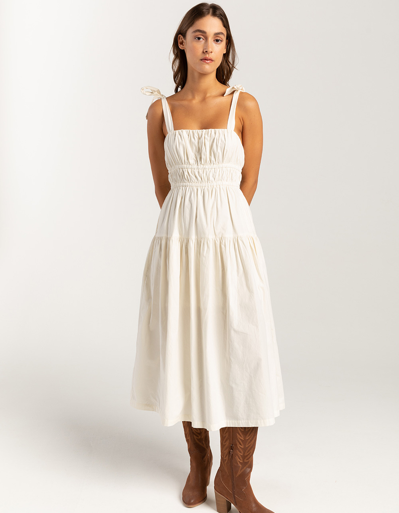 cream tiered midi dress Cream Tiered Midi Dress