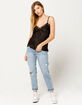 SAY WHAT? Solid Satin Lace Womens Cami image number 4