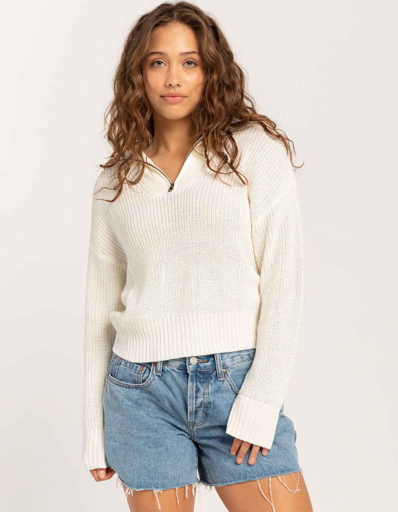 RSQ Womens Half Zip Stadium Collar Sweater image number 4