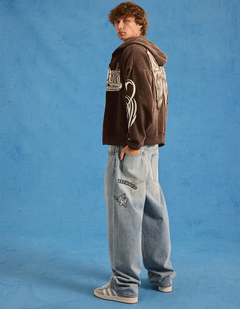 RSQ Patches Mens Extra Baggy Jeans image number 9