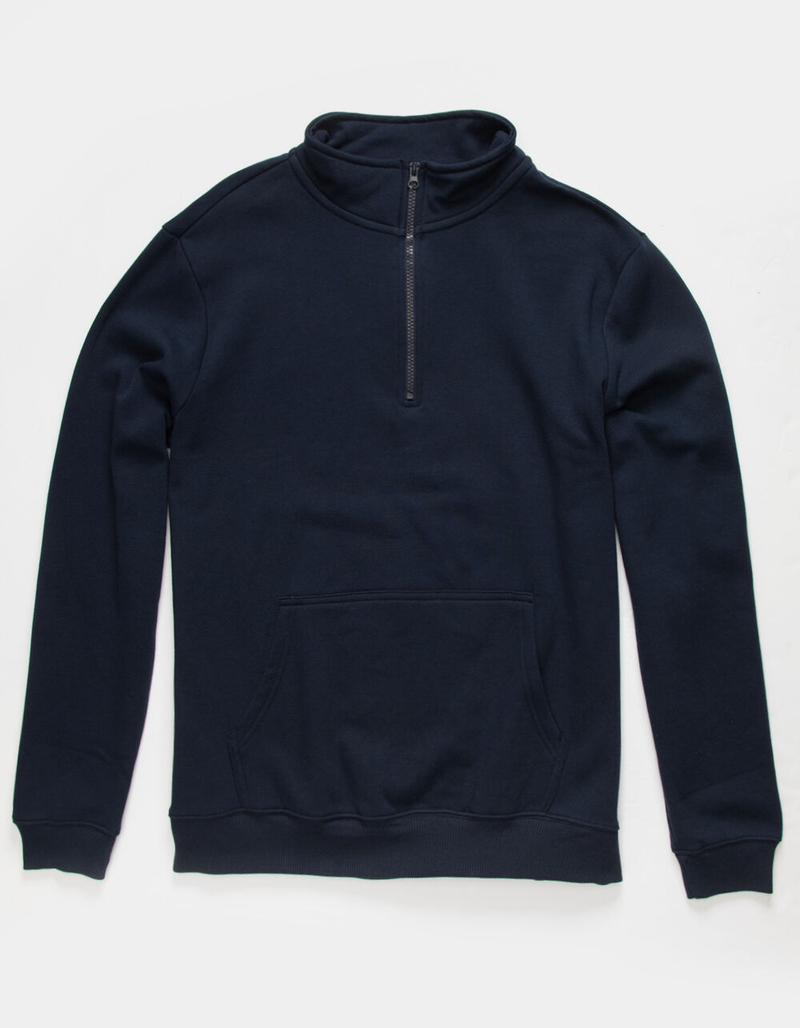 RSQ Mens Navy 1/4 Zip Mock Neck Sweatshirt image number 1