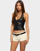 EDIKTED Panya Studded Faux Leather Halter Top image number 2