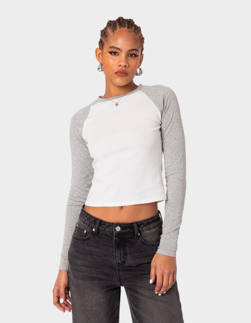EDIKTED Raya Long Sleeve Tee image number 0
