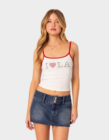 EDIKTED LA Lover Rhinestone Tank Top Primary Image