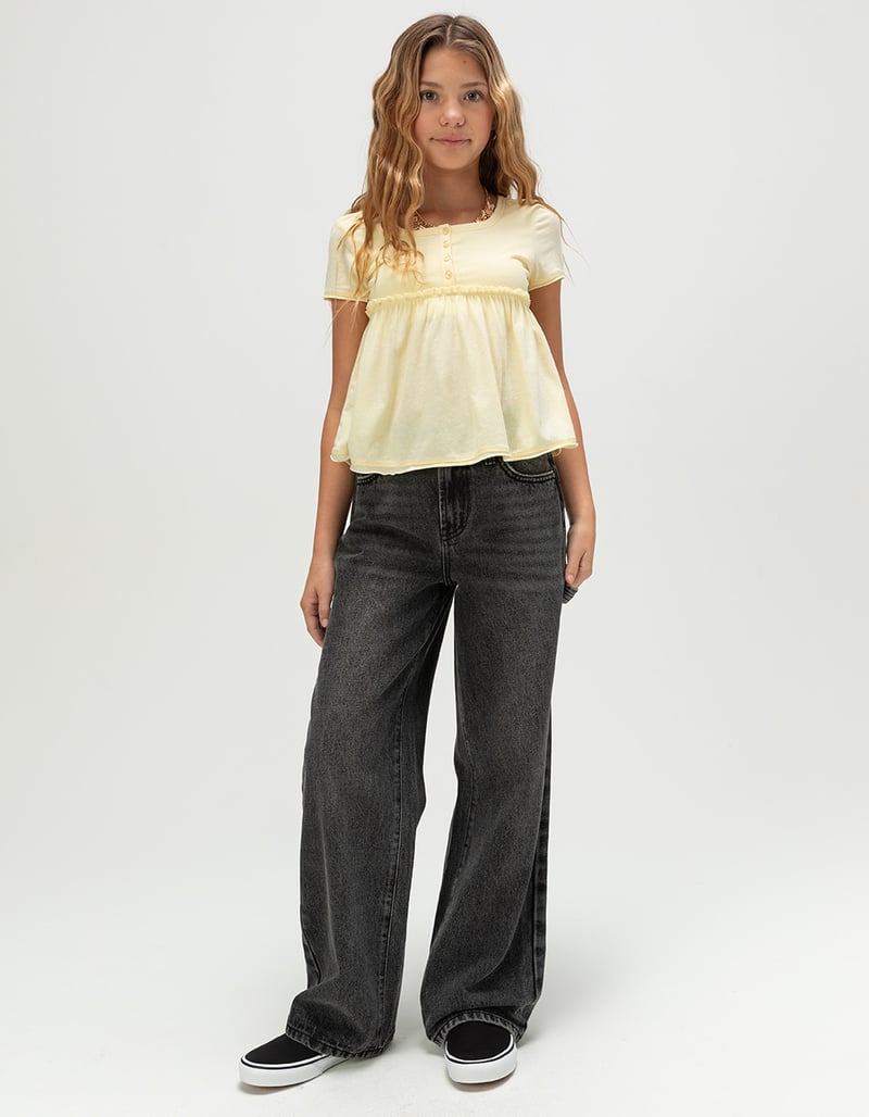 RSQ Girls 67 Eyelet Patch Wide Leg Jeans image number 1