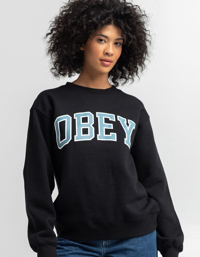 OBEY College Womens Crewneck Sweatshirt image number 3