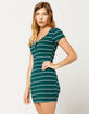 FULL TILT Stripe Henley Bodycon Dress image number 2