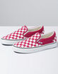 VANS Checkerboard Classic Slip-On Womens Cerise & True White Shoes image number 1