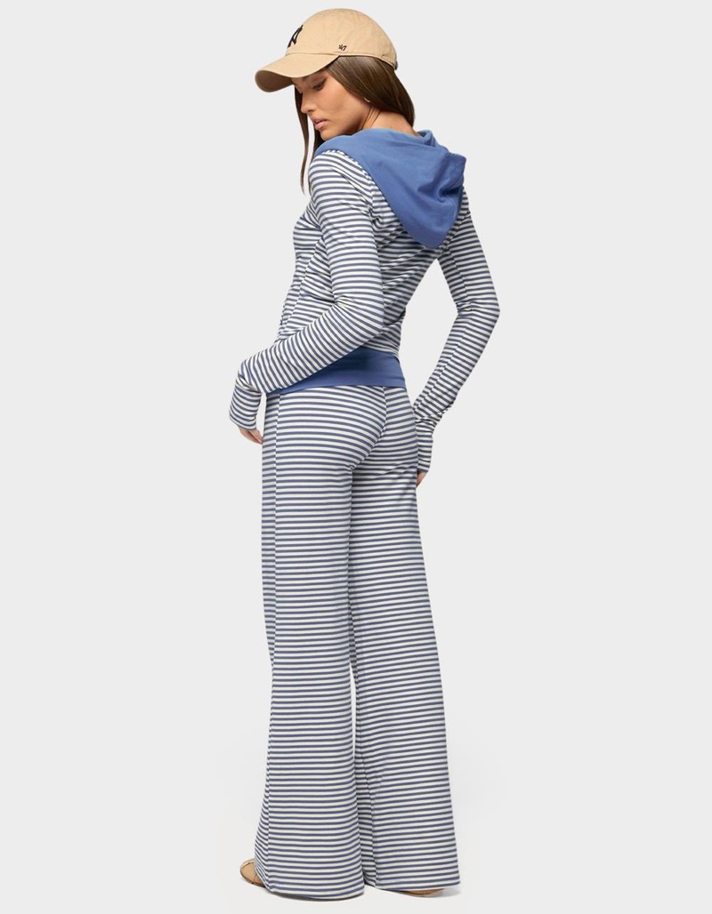 EDIKTED Meggy Striped Zip Up Hoodie image number 3