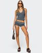 EDIKTED Reagan Striped Ribbed Micro Shorts image number 2