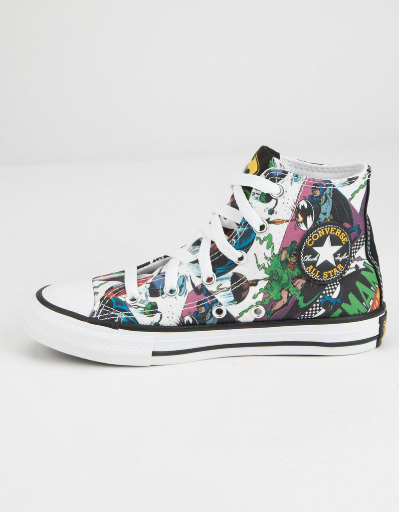CONVERSE Chuck Taylor All Star Batman White & Black Boys High Top Shoes image number 2
