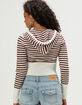 RSQ Womens Stripe Zip-Up Hooded Sweater image number 2