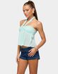 EDIKTED Pleated Chiffon Babydoll Halter Top image number 2