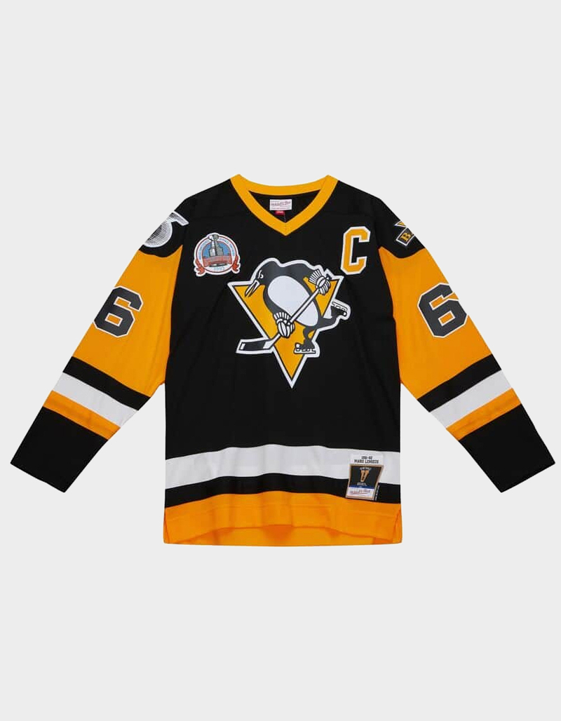 MITCHELL & NESS Blue Line Mario Lemieux Pittsburgh Penguins 1991 Mens Hockey Jersey image number 0