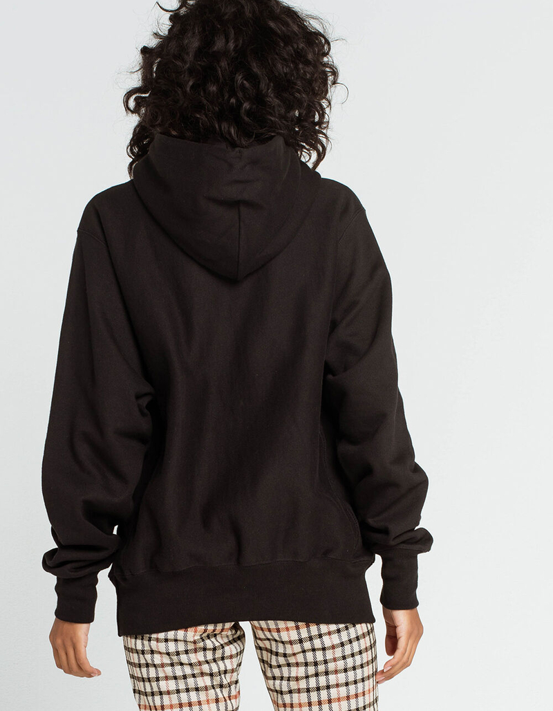 CHAMPION Reverse Weave Womens Black Oversized Hoodie image number 3