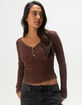 FULL TILT Womens Rib Long Sleeve Henley Top image number 1