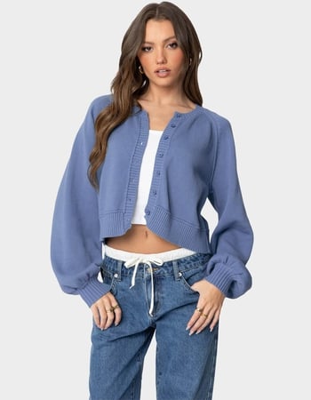 EDIKTED Sammi Puff Sleeve Knit Cardigan Primary Image