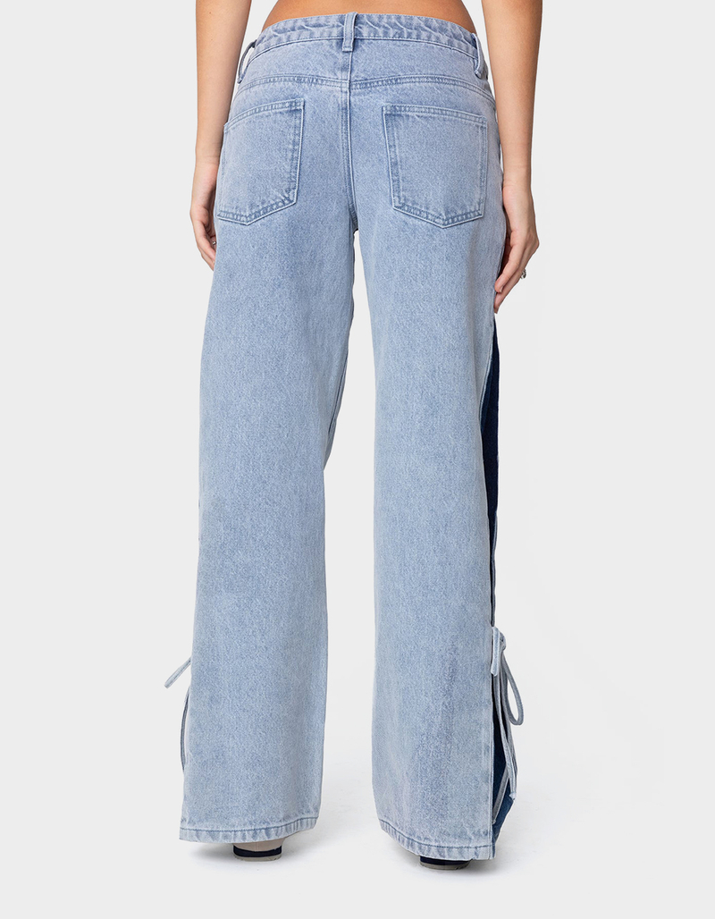 EDIKTED Contrast Split Washed Jeans image number 4