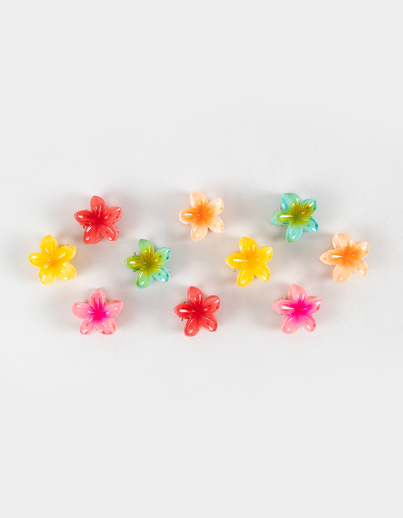 FULL TILT 10 Pack Mini Hawaiian Floral Claw Clips image number 0