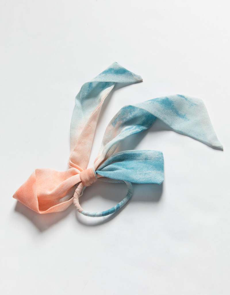 FULL TILT Tie Dye Elastic Pink Bow image number 0