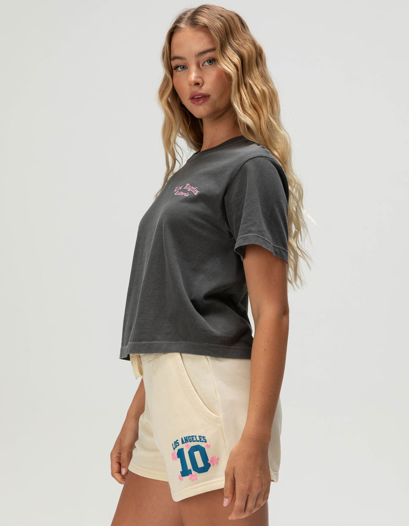 RIOT SOCIETY LA Embroidered Womens Crop Tee image number 2