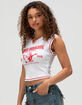 TRUE RELIGION Ribbed World Tour Notch Womens Baby Tee image number 3