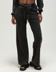 MISS ME Tattoo Womens Rhinestone Bootcut Sweatpants image number 4
