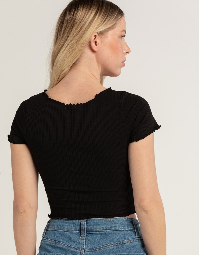 BOZZOLO Square Neck Lettuce Edge Womens Tee image number 2