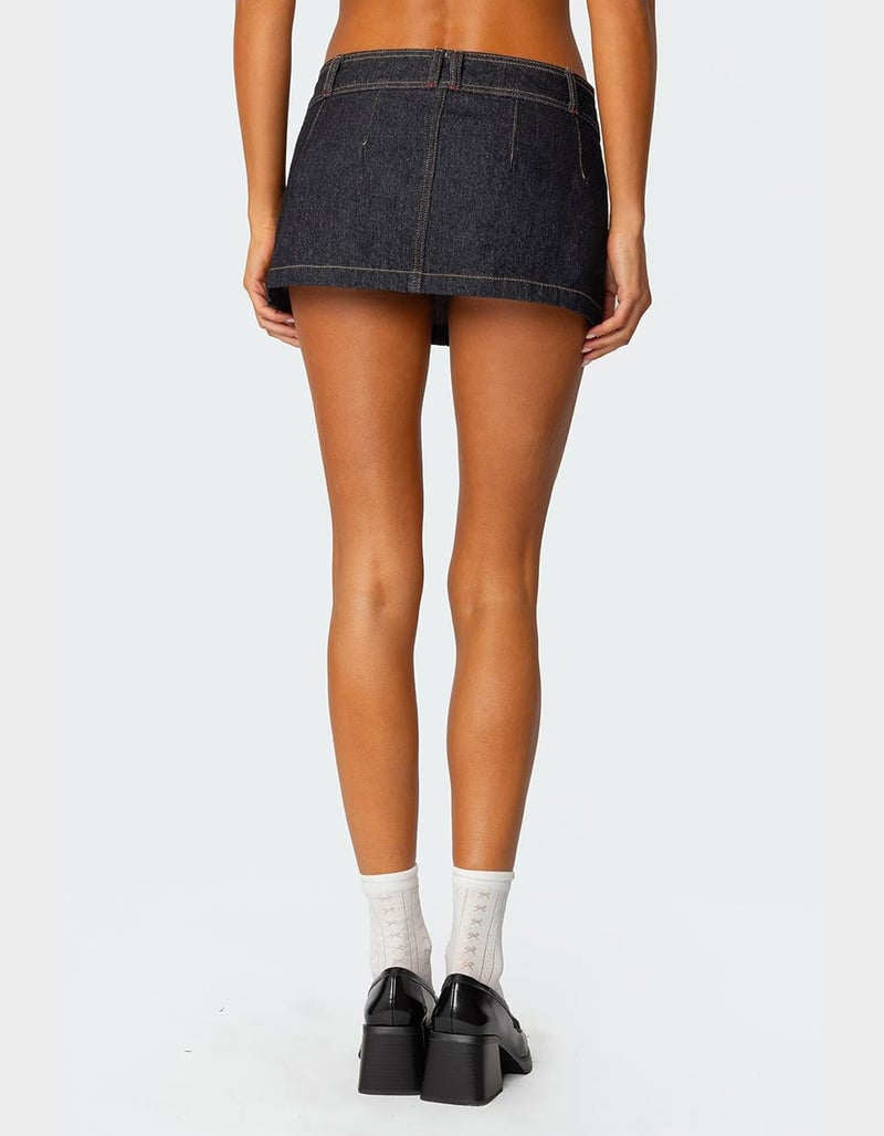 EDIKTED Rae Denim Mini Skort image number 4
