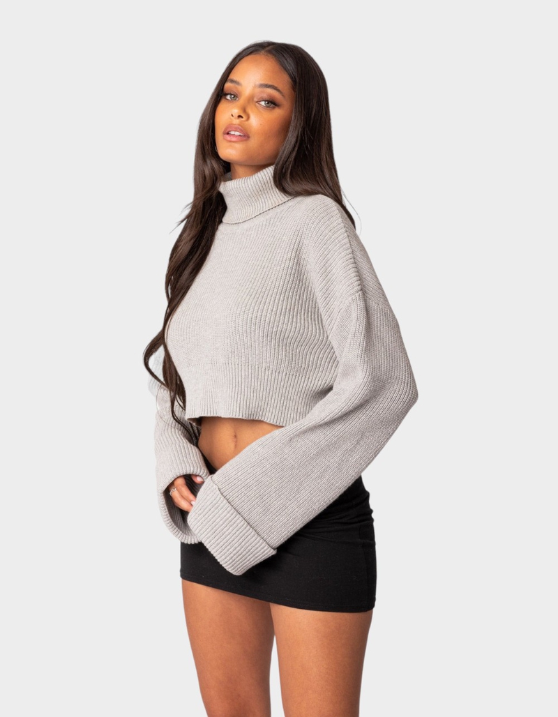 EDIKTED Oversized Turtle Neck Cropped Sweater image number 2