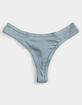 FULL TILT Rib High Leg Dusty Blue Thong image number 1