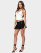EDIKTED Double Belt Ruffled Chiffon Mini Skort image number 4