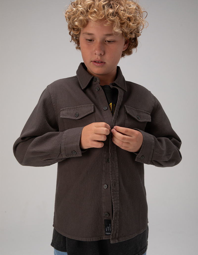 RSQ Boys Waffle Knit Button Up Shirt image number 0