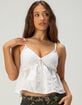 MOON ORCHID Eyelet Womens Babydoll Top image number 1