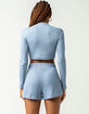 MISS POSH Fuzzy Mock Neck Womens Blue Lounge Top image number 3