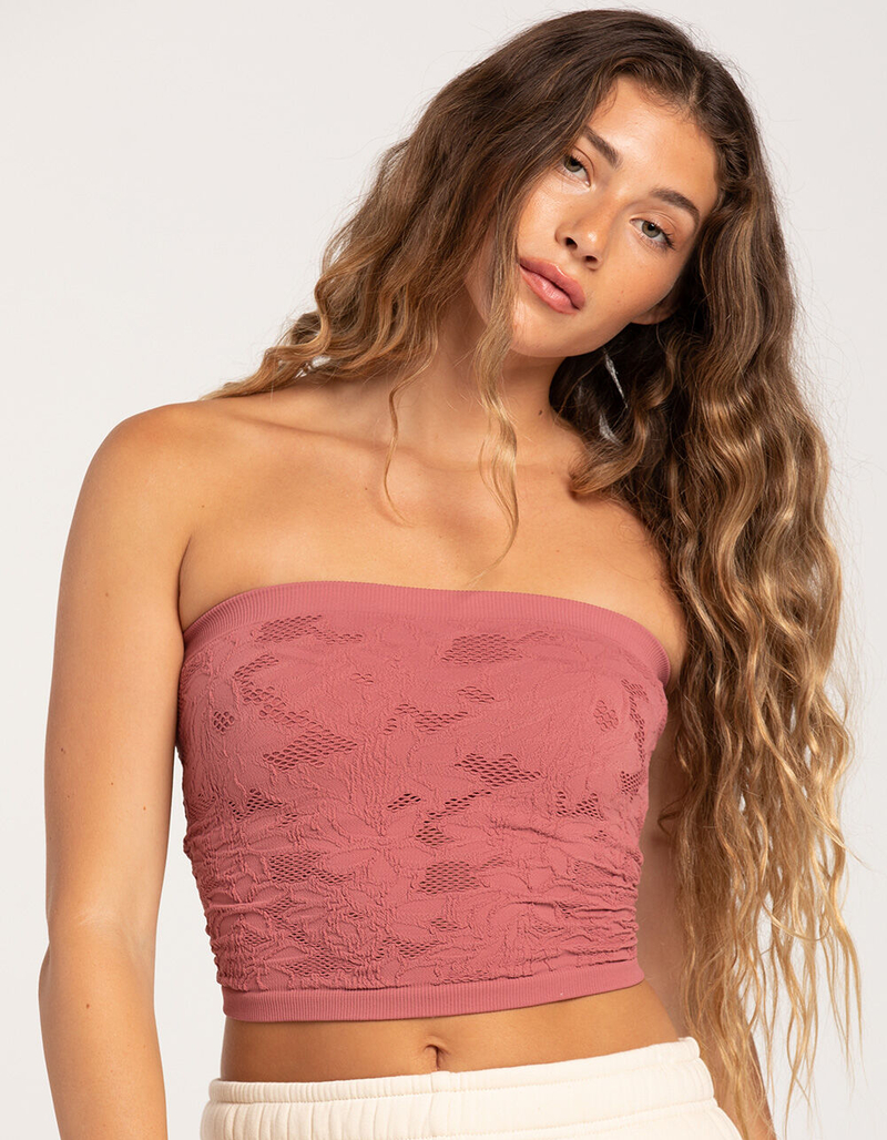 TILLYS Seamless Textured Lace Womens Tube Top image number 3