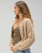 RSQ Womens Cable Fuzzy Cardigan image number 3